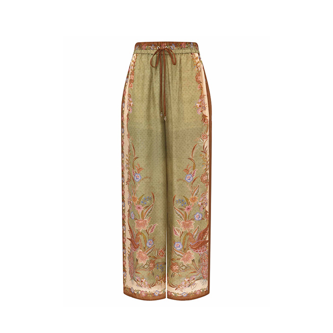 zimmermann summer swim mahon silk relaxed wide leg pants